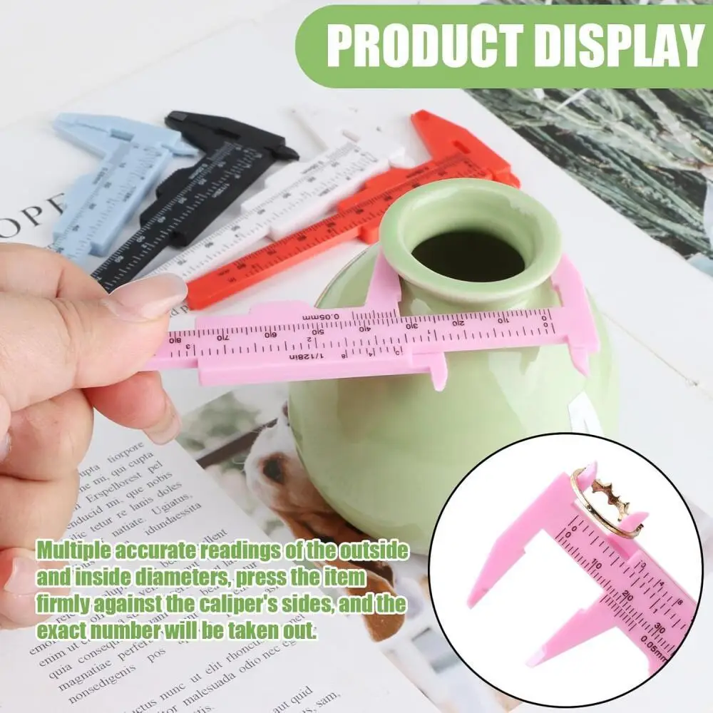 Mini 0-80mm Plastic Vernier Caliper, Dual Scale Portable Student Measuring Tool Gift