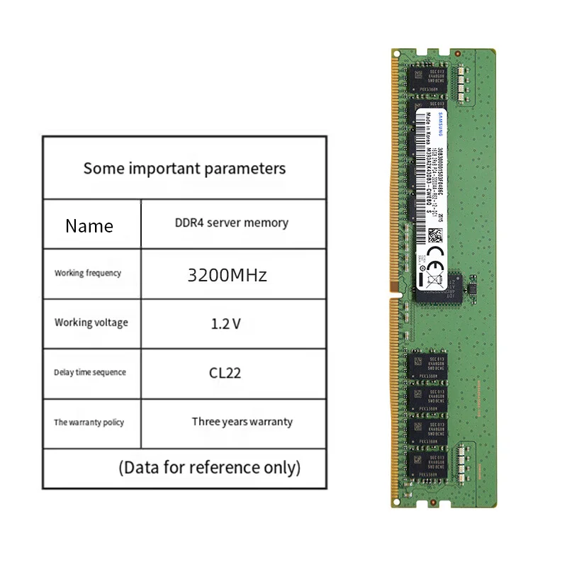 Good Quality And Low Price Original For Samsung 16Gb 32Gb 64Gb Ram 3200Mhz Server Memory Ddr4