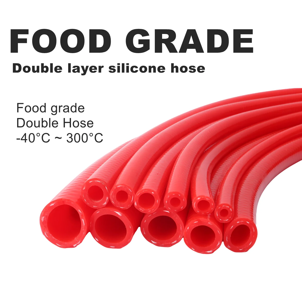 Double Layer Food Grade Silicone Hose High Temperature Pressure Resistant Steam Hose Drinking Water Silicone Tube Flexible Hose