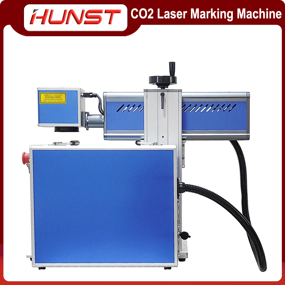 HUNST 40W 60W CO2 Metal Pipe Laser Marking Machine with rotary axis For Non-Metal Wood Acrylic Leather Paper Engraver.