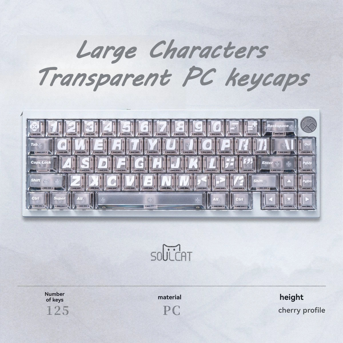

Large Characters Theme Keycaps Set 125/131 Keys Transparent PC Cherry Profile Keycap for Mechanical Keyboard Accessories Gift