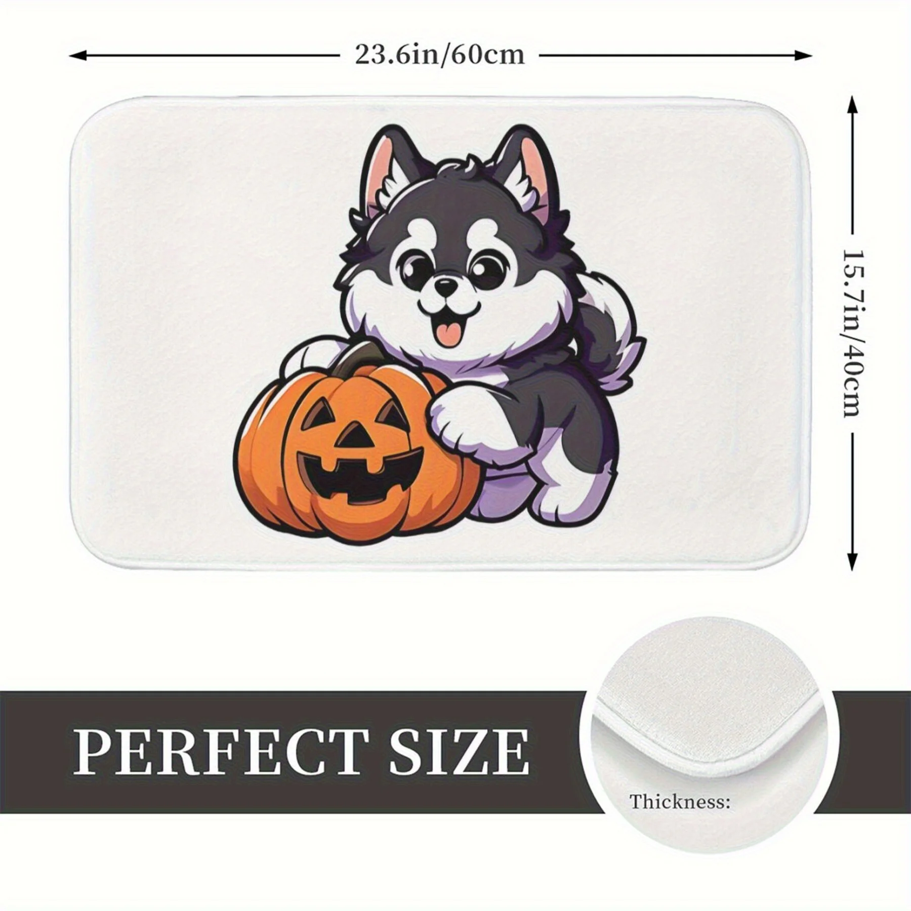 1 One Alaska Bath Mat, Halloween Little Alaska Malamut Door Mat, Kitchen Carpet, Entrance Door Blanket, Home