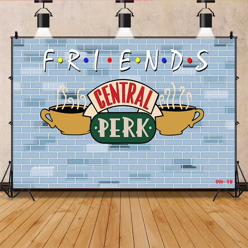 Friends Party Central Perk Brick Wall Photography Backdrops Props Retro Sofa Children Birthday Theme Studio Background QZ-25