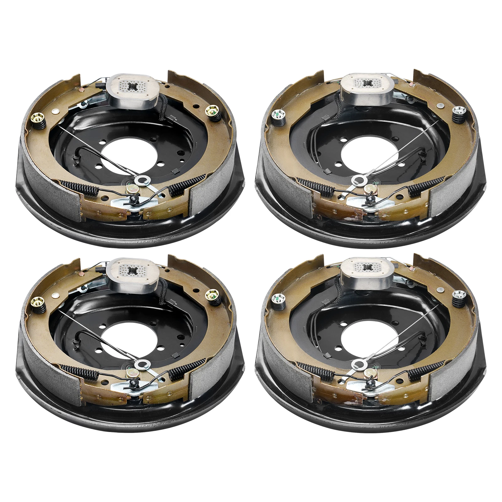 

SucceBuy Electric Trailer Brake Assembly 12"x2" 2 Pairs Self-Adjusting Electric Brakes Kit for 7000 pounds Axle 5-Hole Mounting