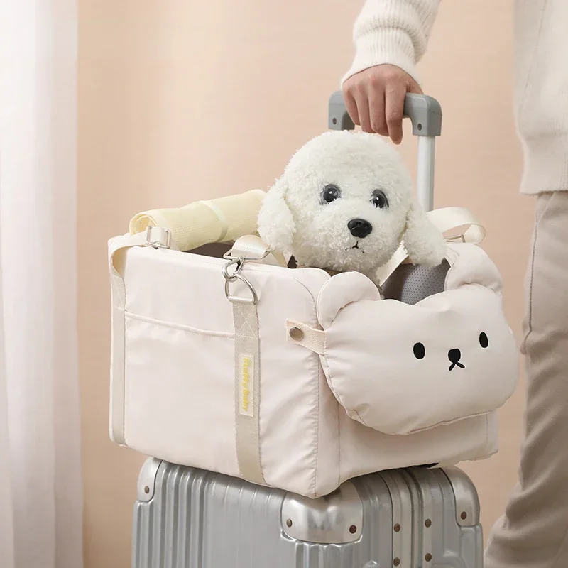 Pet Dog Car Seat Cat Carrier Booster Seat on Armrest Travel Bags for Cats Dogs with Easy Carrying Strap Travel Car Carrier