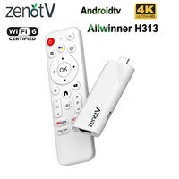 ZENOTV Smart Android TV Stick Allwinner H313 Quad Core 4K HD Wifi6 Voice Assistant