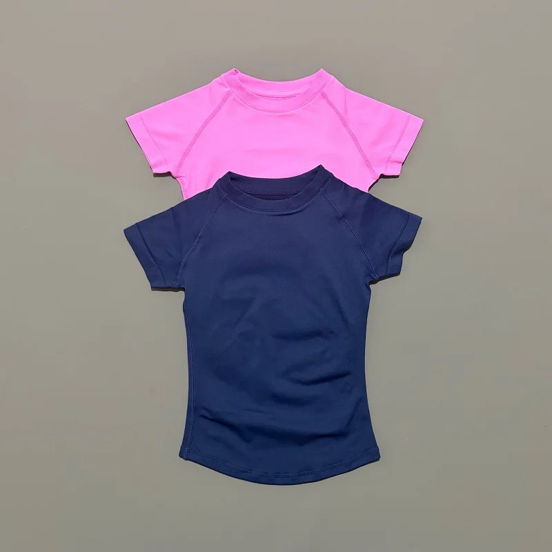Sports Short Sleeve Top Women Running Sports T Shirt Summer Short Sleeve Round Neck Breathable Gym Vest Yoga Fitness Top image 3