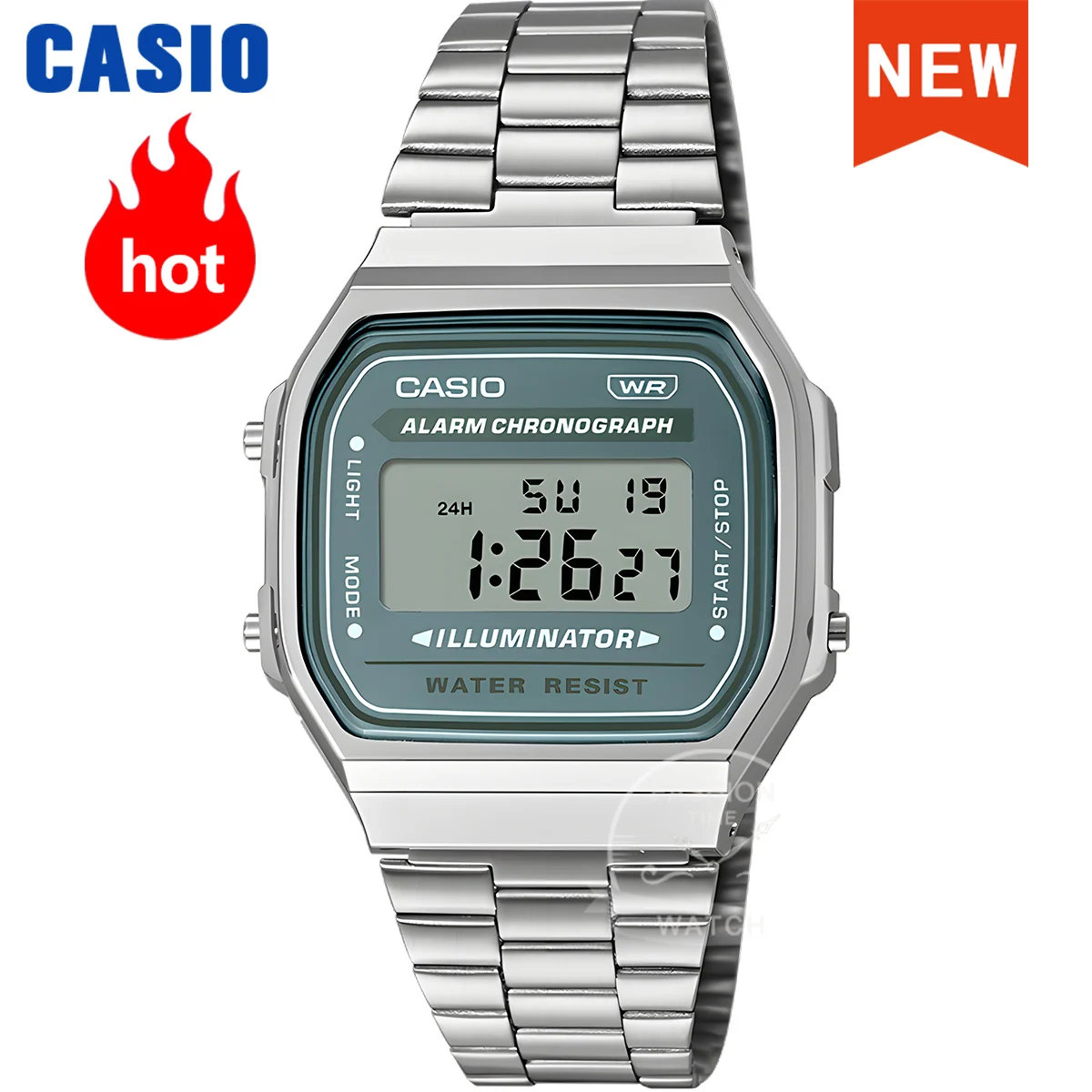 

Мужские часы Casio, маленькие серебряные часы, электронные винтажные водонепроницаемые часы reloj hombre, новинка 2025 A168WA