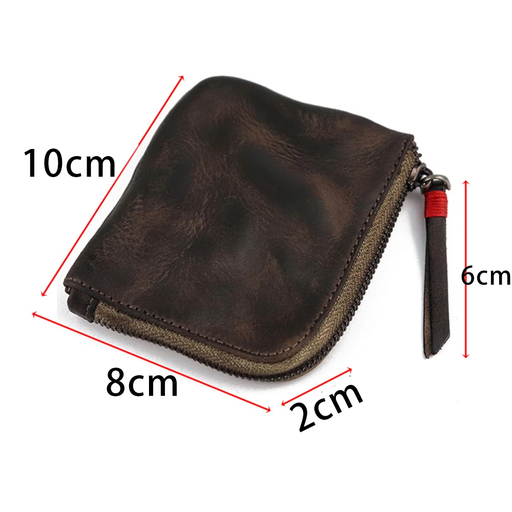 Porte-monnaie en cuir pour femmes et hommes, portefeuille fait main vintage, mini sac porte-cartes, sacs à main à fermeture éclair