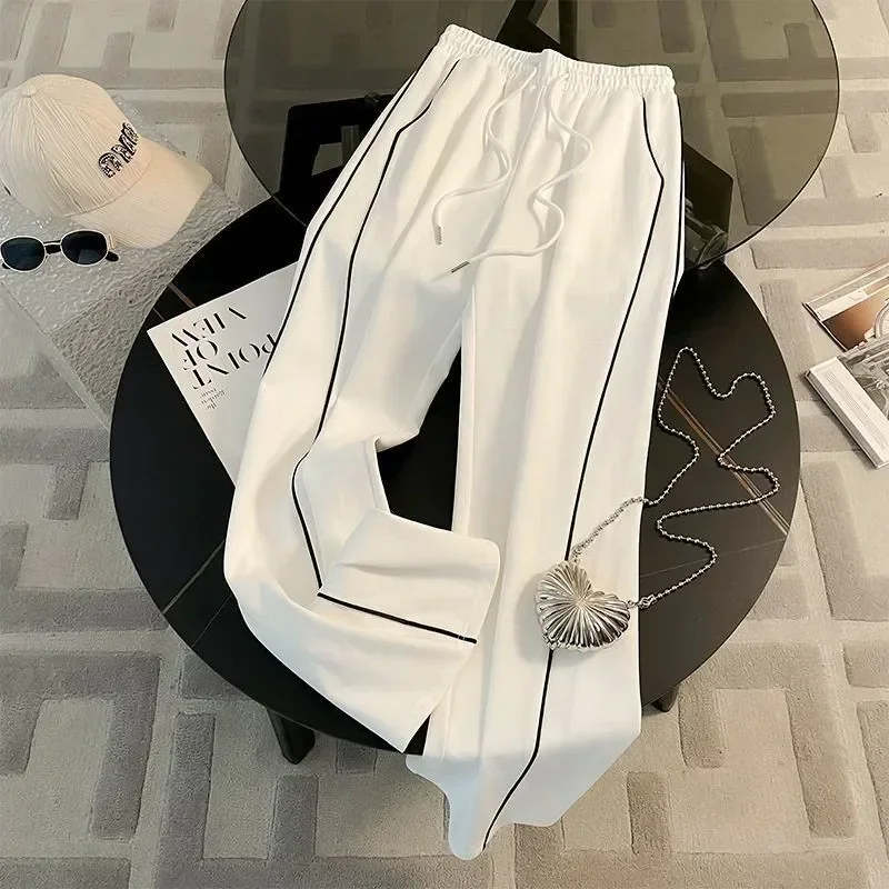 الربيع والخريف بدلة رياضية المرأة أزياء عارضة طويلة الأكمام سترة معطف + فضفاض السراويل واسعة الساق قطعتين مجموعة