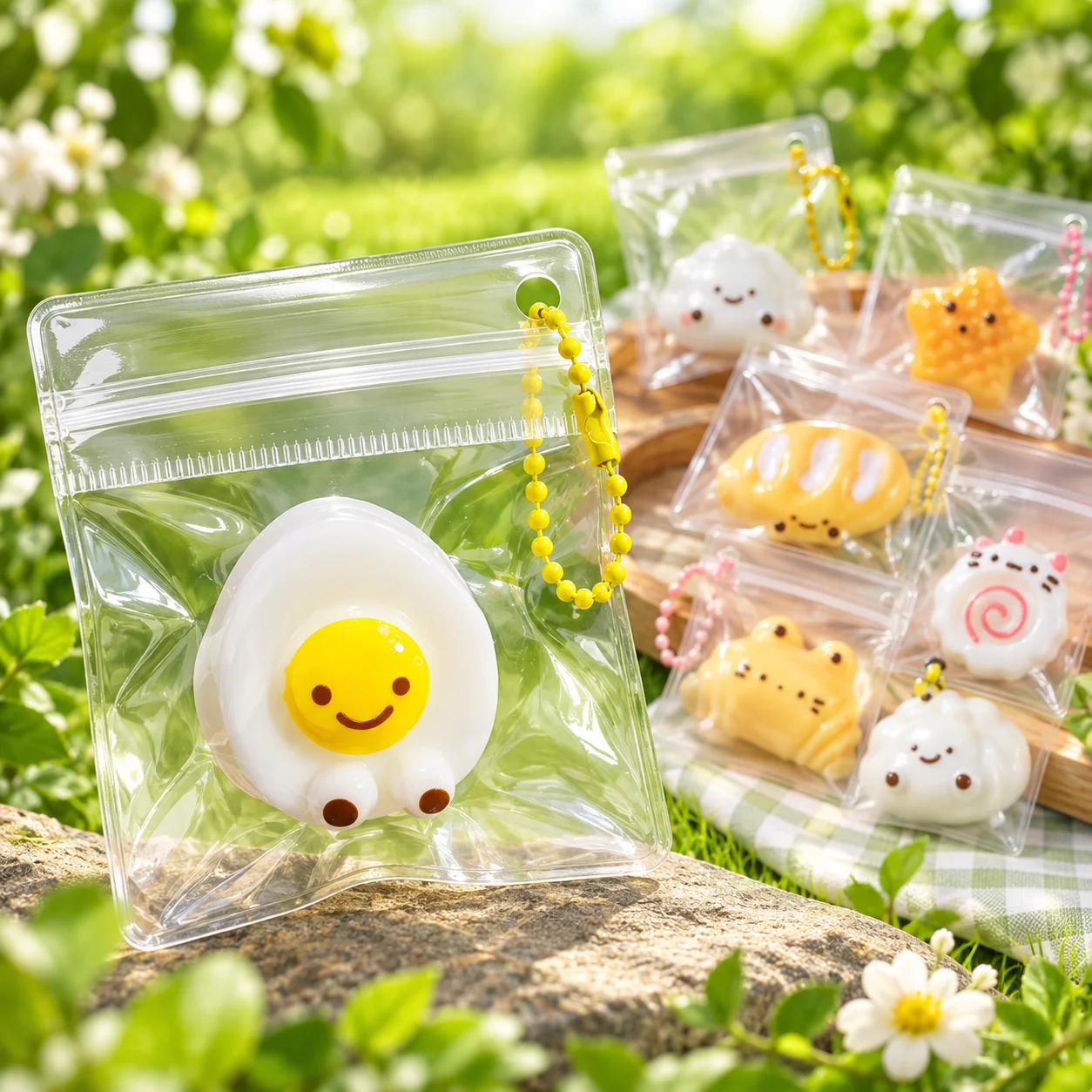 Mini Food Squishy Fidget Toy, Cute Simulation Pastry Bun Dumpling Squeeze Toy, Stress Relief Toy for Desktop Decor & Party Gift