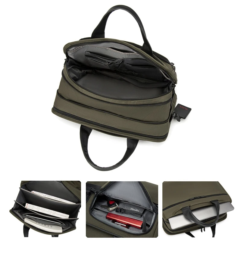 Valigetta per laptop a spalla sottile serie Alpha 3 in nylon balistico Borsa da uomo di alta qualità, valigetta da lavoro ad alta capacità