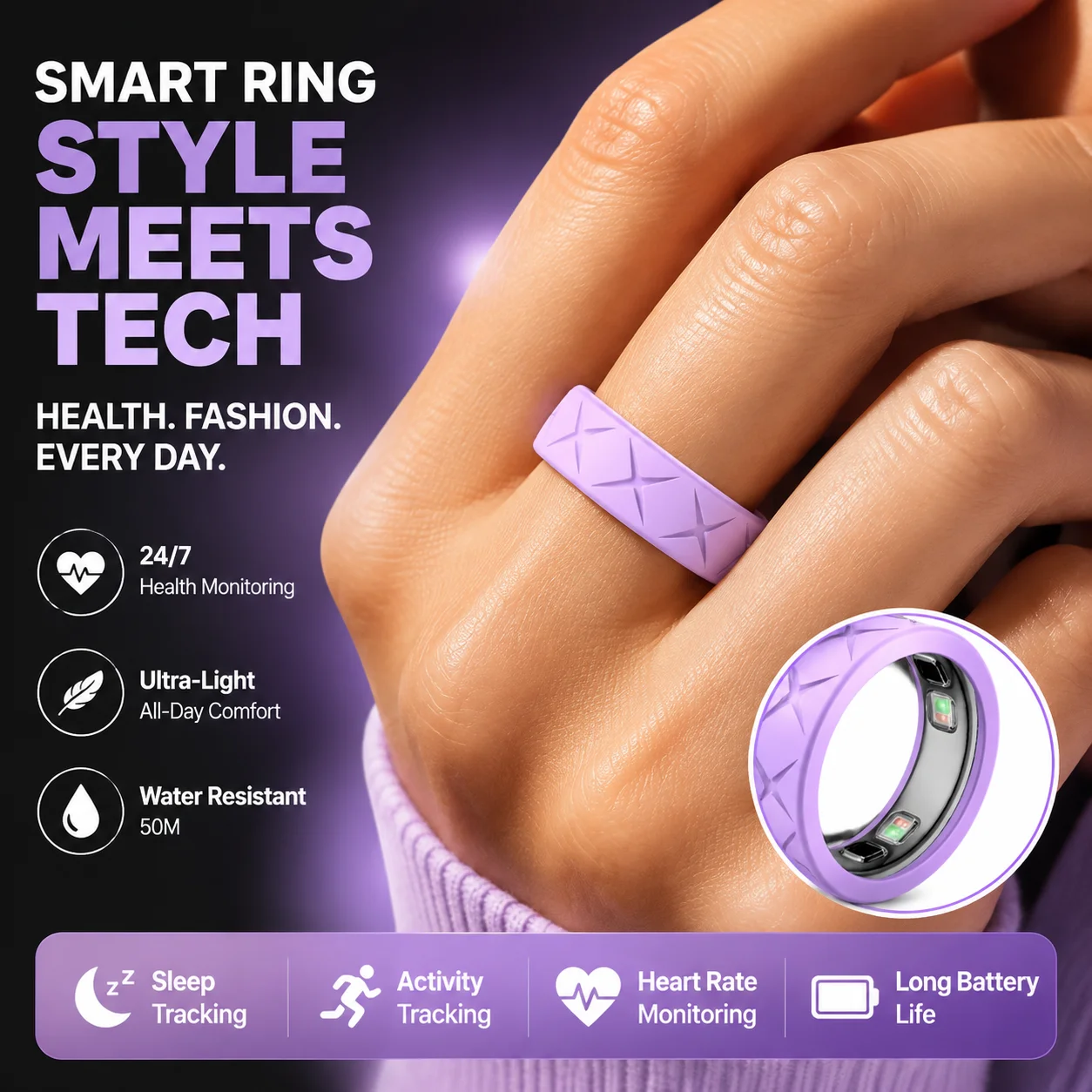 For Oura Ring 5 Ultra Thin Silicone Ring Protector Textured Cover Scratch Resistant Protective Sleeve Daily Wear Accessory