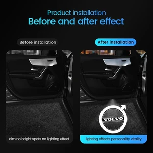 Willkommenslichter von der Autotür für Volvo, HD, XC90, V90, V60, XC60, V40, S80, S60, S90, C40, XC70, XC70, C30, C70, Ex90, 2 Pces Hauptverkäufe Volvo V40 Sohle - №5