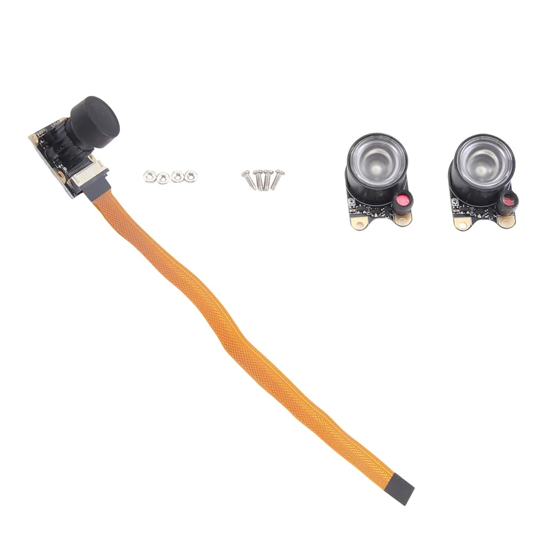 Elegante-para raspberry pi 5/zero/2w/w câmera dia e visão noturna módulo de foco ajustável, ov5647 5mp 1080p 160 °   Ângulo de visão Bla