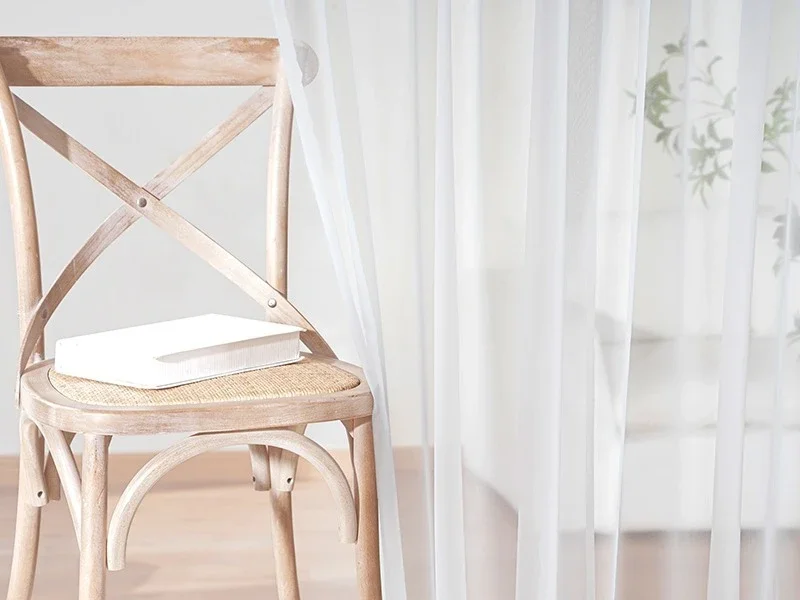 S-Falten Weiße Tüll-Gardinen für Wohnzimmer, Esszimmer, Schlafzimmer – Transparente Voile für Fenster, Modische Elegante Türvorhänge – Detail 3