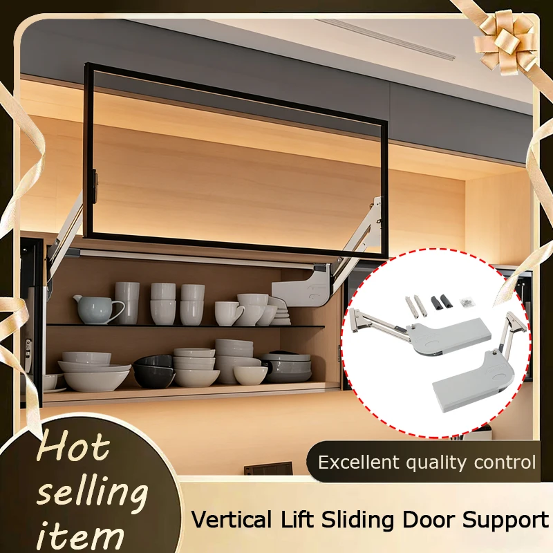 

Vertical Lift Cabinet Door Hinge Gas Spring Hydraulic Buffer Soft Stop Adjustable For Upward Swing Kitchen Wall Cabinet Hardware