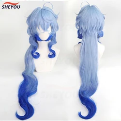 High Quality Ganyu Cosplay Wig Impact Gan Yu Cosplay Heat Resistant Synthetic Hair Anime Wigs + Wig Cap