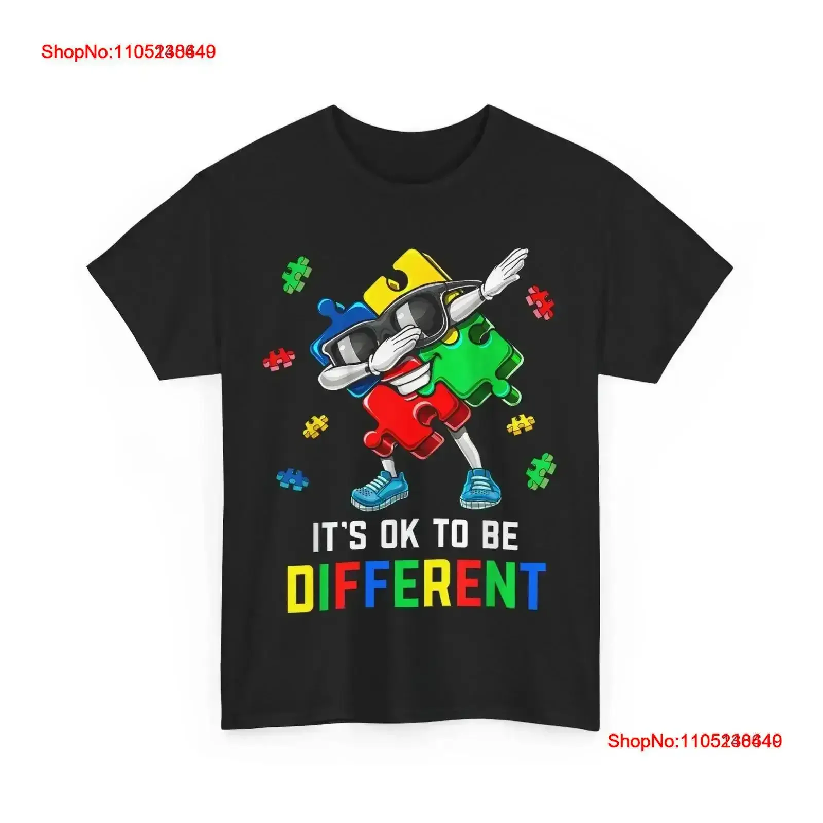 Autism Awareness T shirt It s OK To Be Different Dabbing Puzzle Pieces vintage Washed graphic Breathable fashion Versatile
