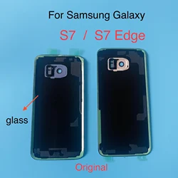 For SAMSUNG Galaxy S7 G930F / S7 EDGE G935F Back Glass Battery Cover Rear Door Housing Case Samsung S7 Edge Back Glass Cover