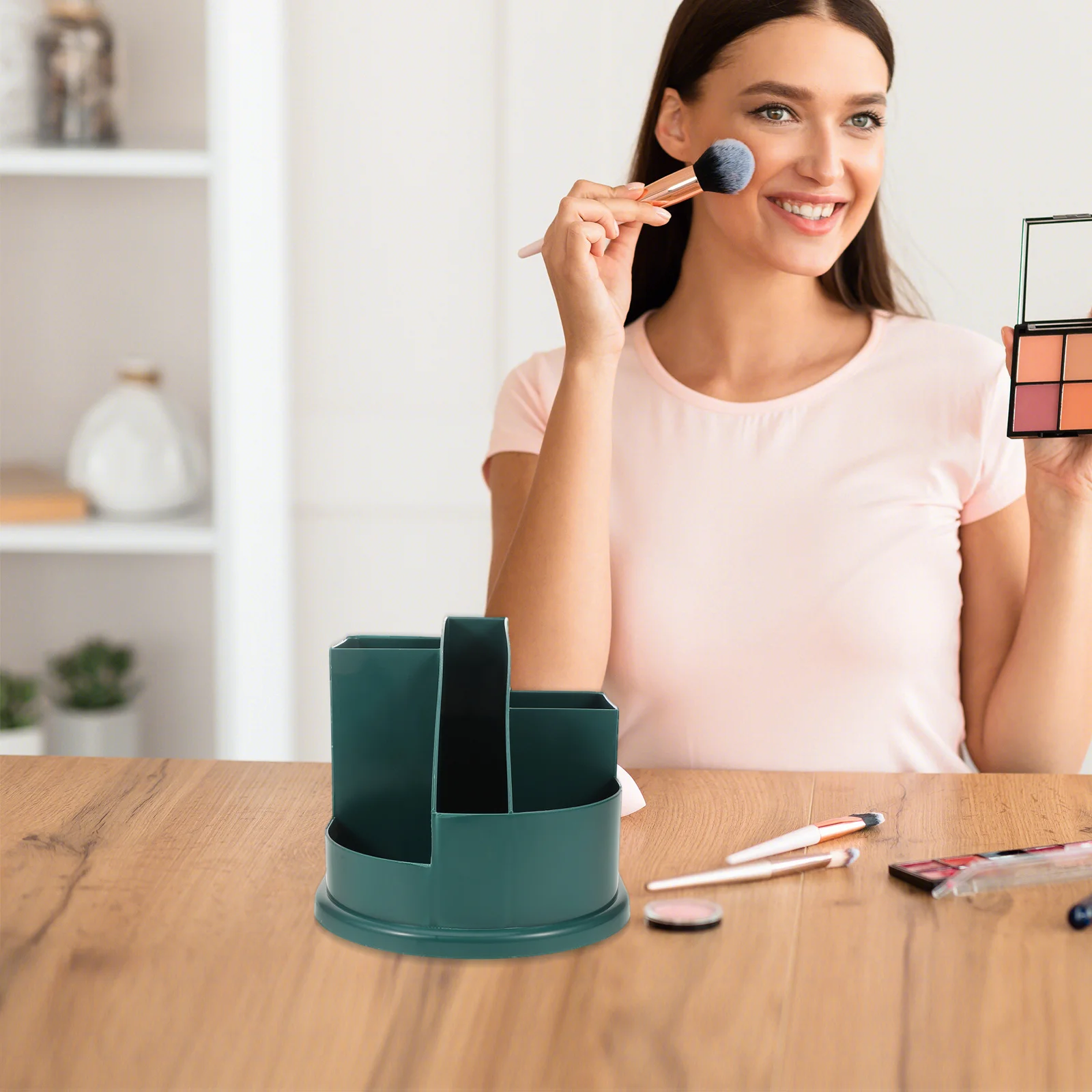 

Makeup Storage Box with Multi Compartments Spacious Desktop Organizer for Cosmetics Lipsticks Perfumes Office Supplies Bedroom