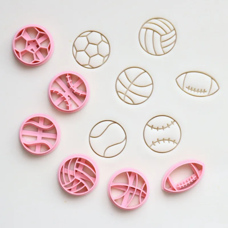 

6pcs/set Ball Shaped Cookie Cutter and Stamp Multiple Ball Football/basketball/baseball Biscuit Mold Cake Decoration Baking Tool