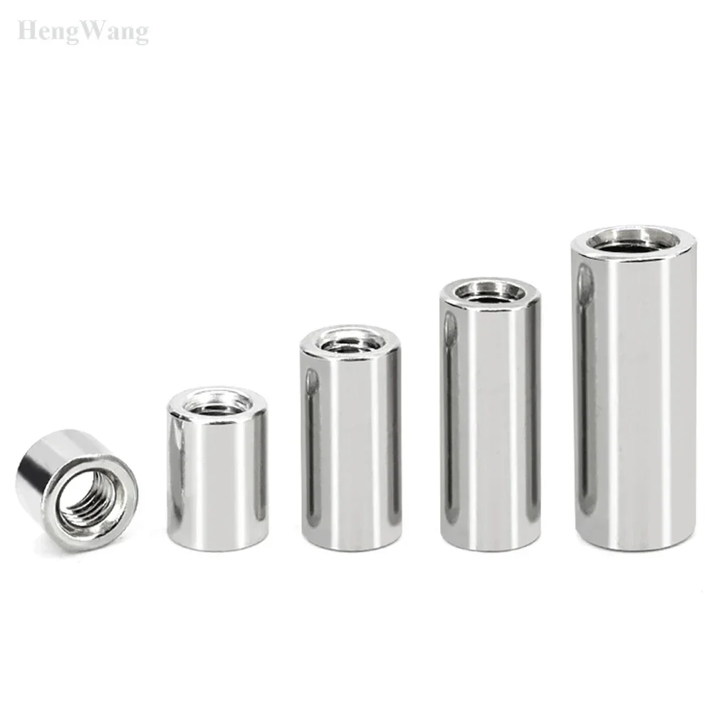 304 Stainless Steel Extension Thicken Round Coupling Nut M3 M4 M5 M6 M8 M10 Connector Joint Sleeve Support Customize 2-10Pcs