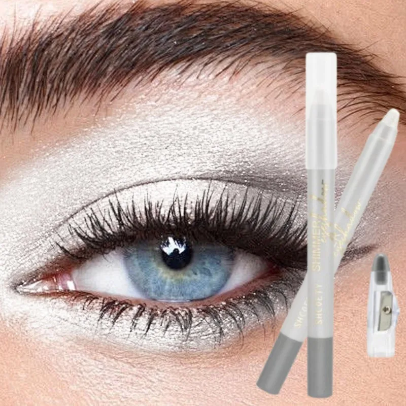 

1 шт. яркие палочки для теней для век - водостойкие, блестящая отделка, белый/черный/синий, осветляющие, тонкие блестки, идеальный подарок для девочек