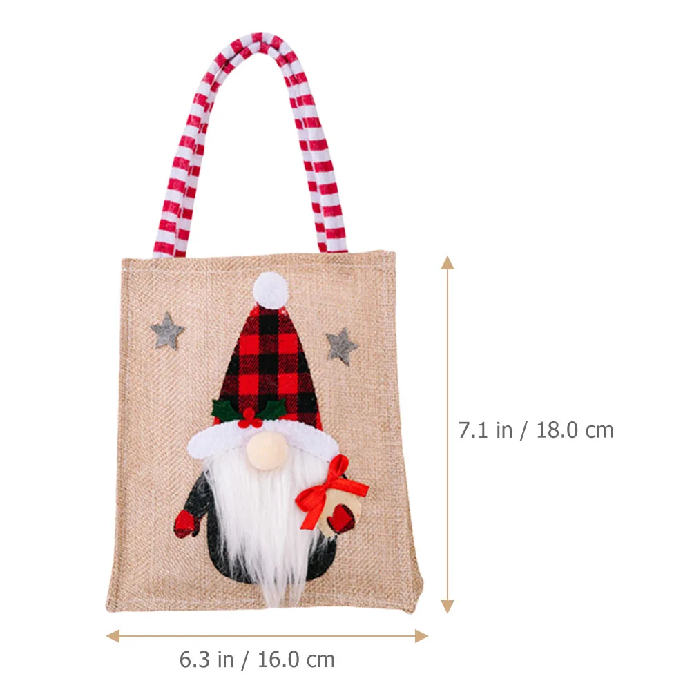 

3 Pcs Christmas Gift Bags Reusable Xmas Treat Bags Kids Party Favors Candy Storage Holder Festive Gnome Design Small Gift
