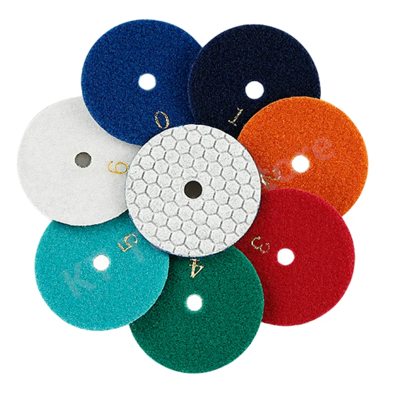 7Pcs 3'' 80mm Dry Diamond Polishing Pad Sharp Type Soft Abrasive Pads For Granite Marble Concrete Polishing Abrasive Tools