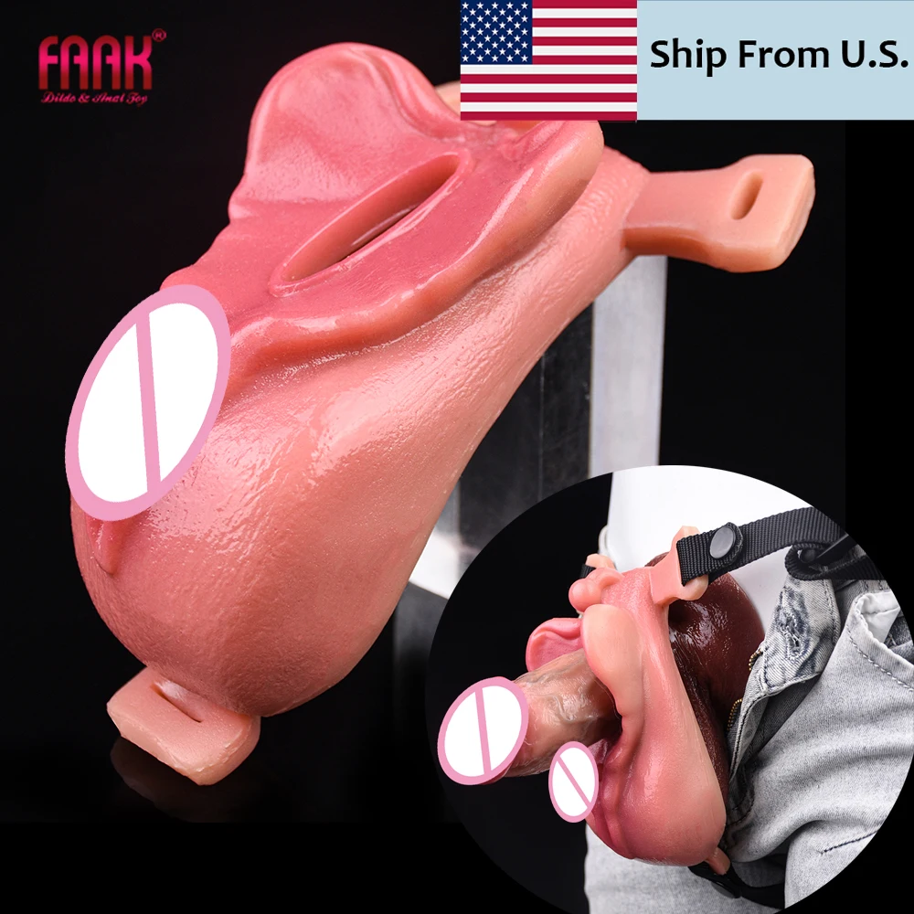 FAAK Silicone Sex Grinders Strapon Realistic Vagina Prostate Anal Massage Underwear Pad Fake Vulva Dildo Sex Toys For Men Women