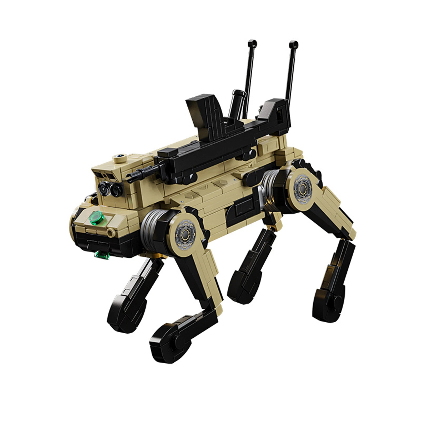 66073 Model Militer Anjing Robot Realistis 826 Buah Mainan STEM Kit Serigala Mekanis Blok Bangunan untuk Hadiah Tampilan Kolektor Anak-anak