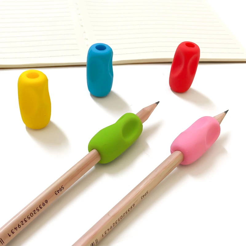 5pcs Pencil Holder for Primary School Students Children's Stationery Silicone Writing Posture Corrector  for  Posture Correction - view 5