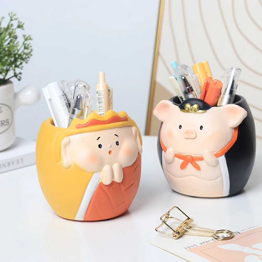 

Journey To The West Pen Holder China Style Sun Wukong Pencil Organizer Storage Bucket Pen Container Makeup Brush Holder
