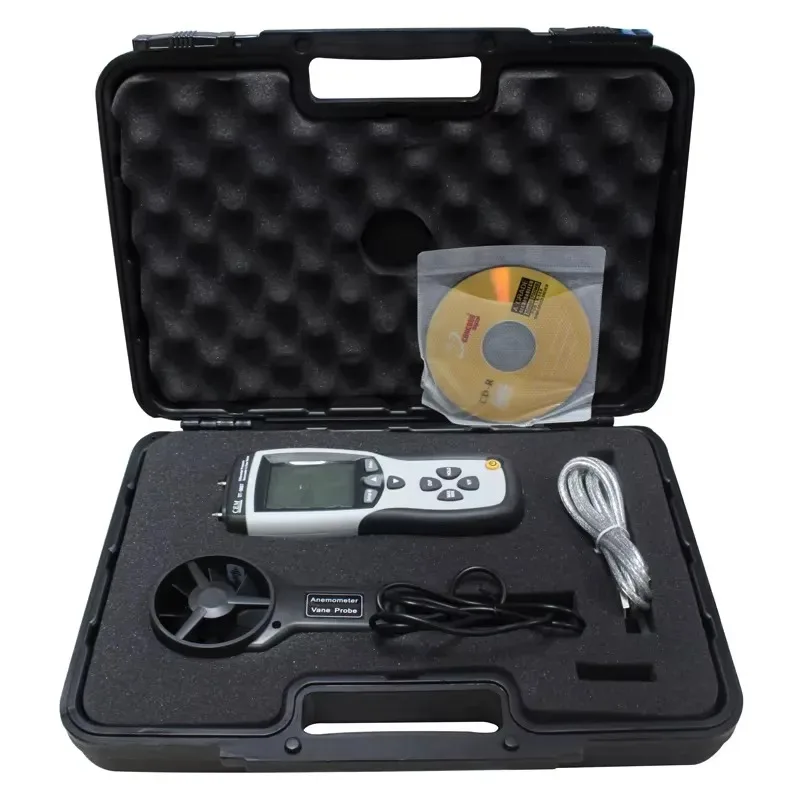 Digital Anemometer with Differential Pressure Gauge Flowmeter CMM CRM Air Velocity Meter