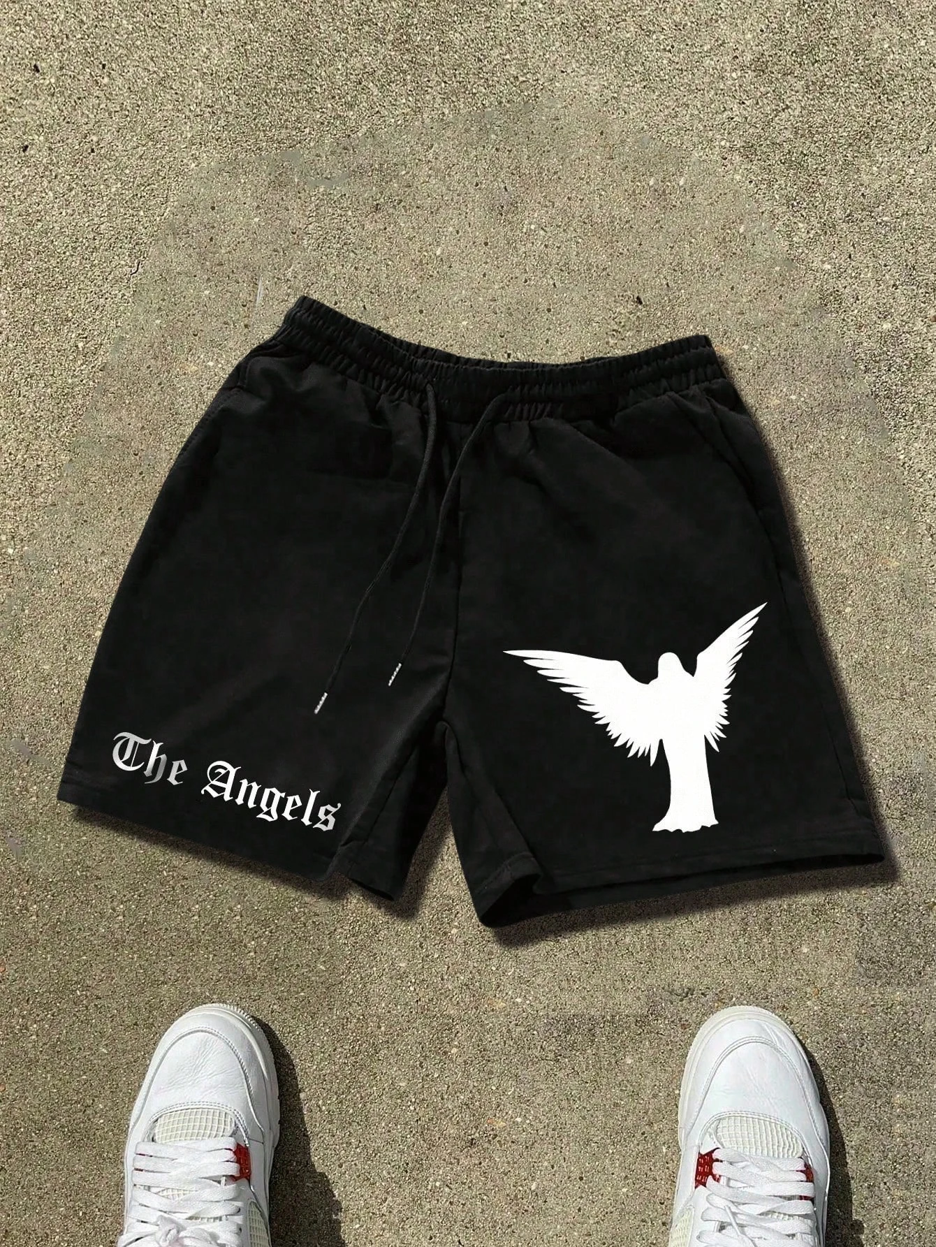 

Men's Cartoon and Letter Graphic Print Drawstring Waist Shorts Comfortable Casual Capris Men's Clothing for Everyday Wear