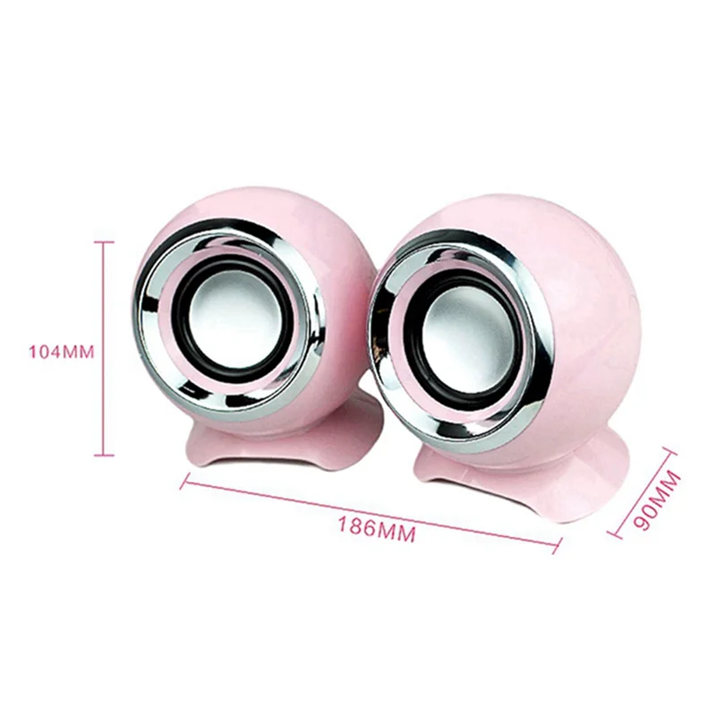 Computer Speakers for PC Laptop Speakers USB 3.5mm Wired Music Play HIFI Stereo with Microphone for TablePC Laptop,Pink