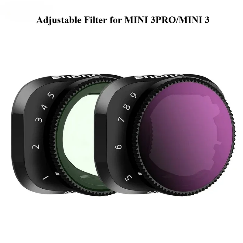 Lens Filters for DJI Mini 3/3 Pro Drone VND4-32/64-512 Adjustable Optical Glass Variable ND Filters Camera Accessories