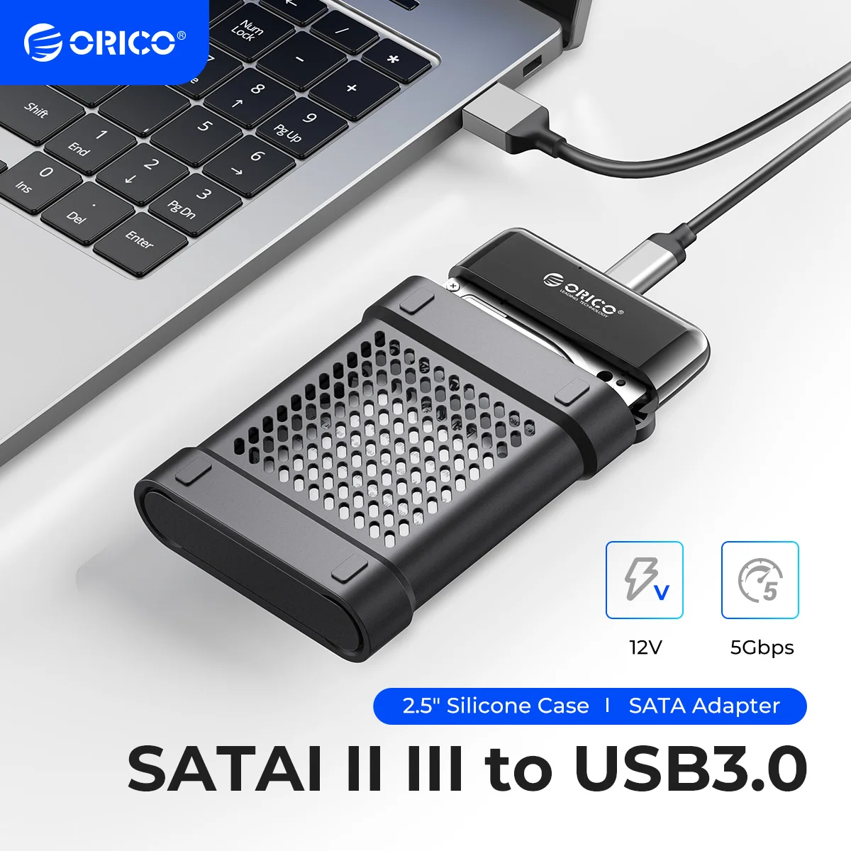 ORICO-SATA to USB 어댑터 USB 3.0 to Sata 3 케이블 컨버터, 2.5 HDD SSD 하드 디스크 드라이브 용 Cabo, Sata to USB 어댑터