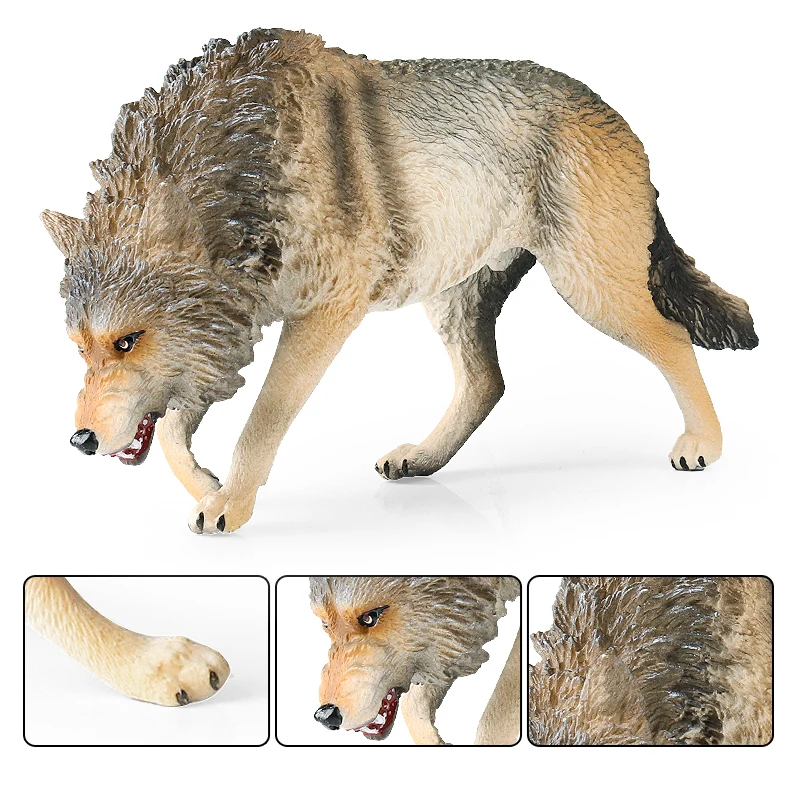 Oenux Big Size Savage Wild Beast Animals Wolf Wolves Model Action Figures Collection Solid PVC High Quality Home decor Toy Gift