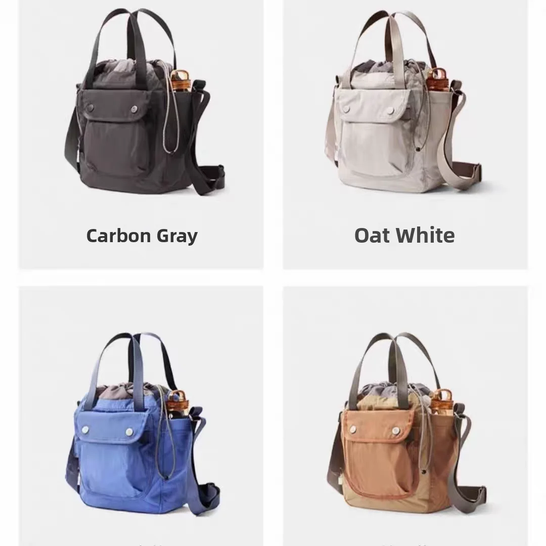 Lightweight Waterproof Unisex Drawstring Storage Bucket Bag 9L Casual Single Shoulder Crossbody Handbag Leisure Tote Bag