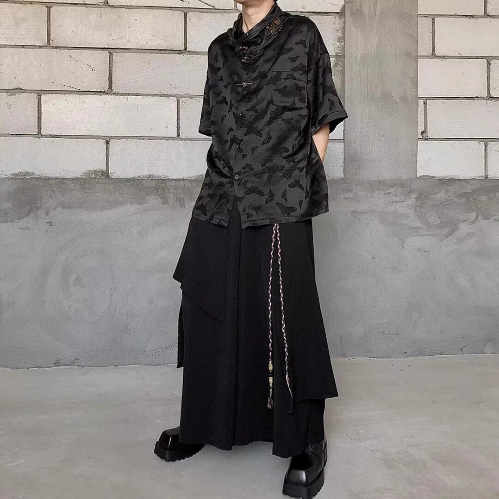 Y2k Irregular Dark Japanese Faux Two-Piece Skirt Pants Autumn Streetwear Fashion Youth Outdoor Casual Samurai Pants 2026 New