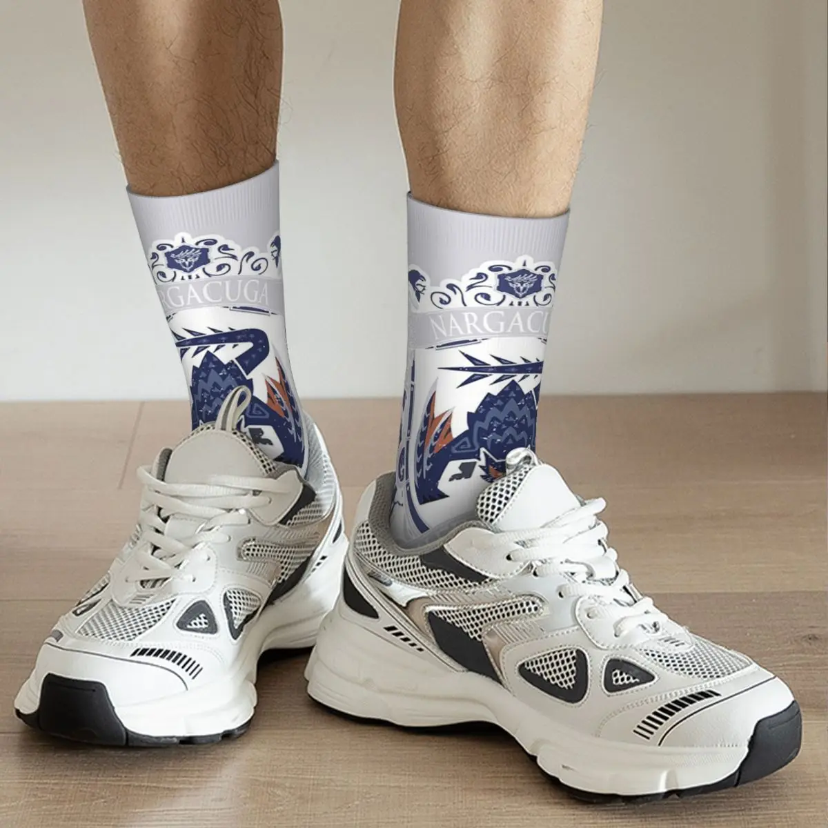 Game Monster Hunter World Nargacuga Crest Socks Harajuku Stockings All Season Long Socks for Man Woman Valentine's Day Gifts
