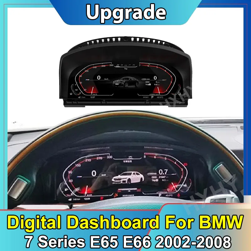 Car LCD Digital Cluster Virtual Cockpit SpeedMeter Dash For BMW 7 Series E65 E66 2002-2008 Instrument Screen Panel Unit