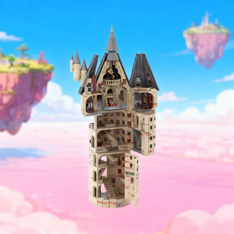 

5677 деталей MOC Волшебный замок: Великая башня V2.0, модель Гарри Поттера, конструктор, строительные блоки, игрушки, рождественские подарки, кирпичики, идея для детей