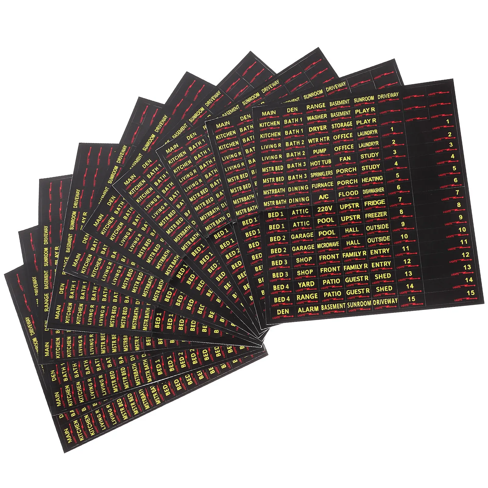 

10 Sheets Circuit Breaker Labels Electrical Panel Label Self Adhesive Colorful Sticker Breaker Box Labels for Home