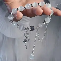 Butterfly Star Moon Flower Pendant Glazed Bracelet Jewelry Gift Beauty Accessory Bead Chain with Colorful Beads Lucky Bracelet