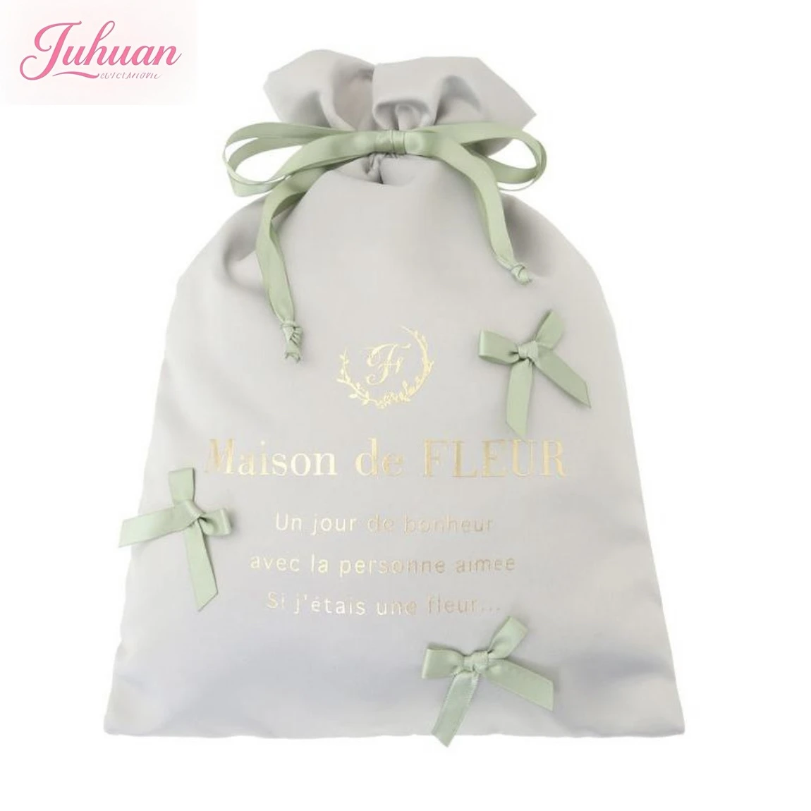 Japanese new bow macaron ribbon bundle storage travel drawstring bag replacement liner bags storage bag for women