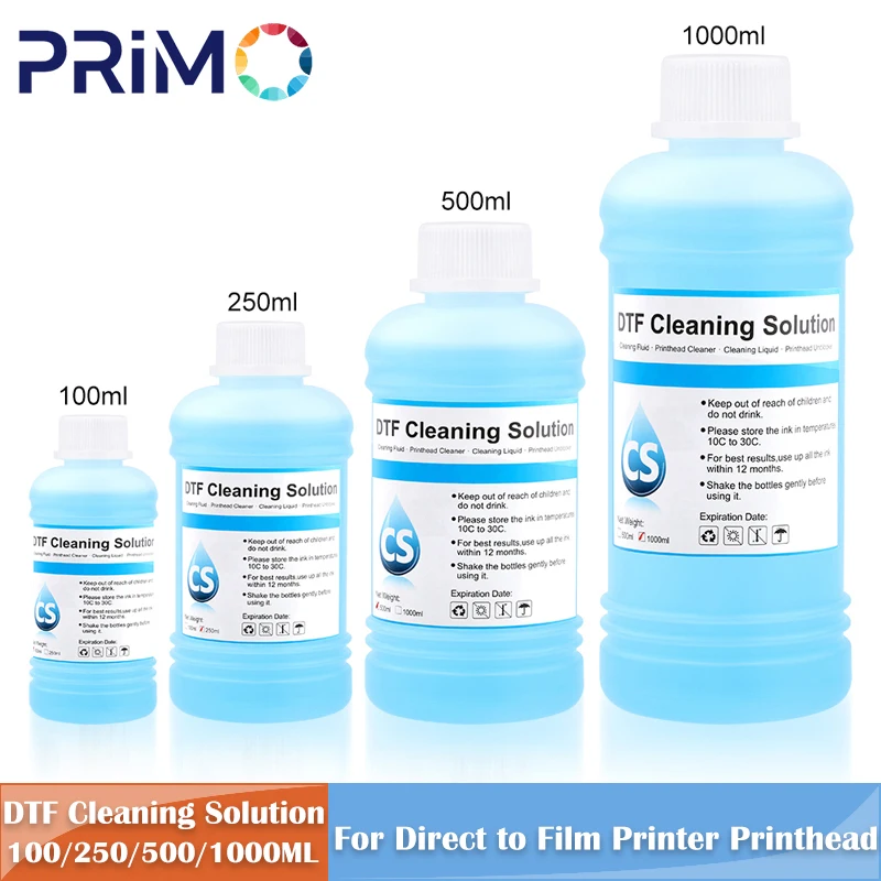 منظف قوي 100 مللي 250 مللي 500 مللي 1000 مللي DTF حل التنظيف السائل لصيانة أنبوب رأس الطباعة مباشرة إلى طابعة الأفلام