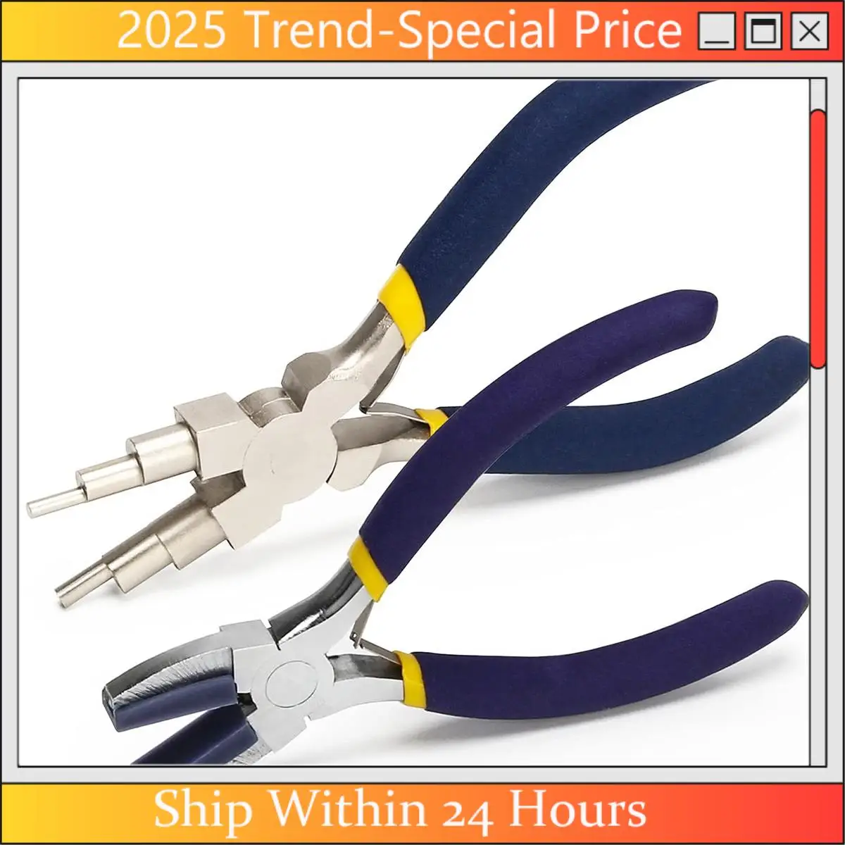 Conjunto de alicates para fazer joias aa64, 6 em 1, alicate para fazer joias e mandíbula de nylon, alicate de nariz plano, alicate de laço para fazer joias
